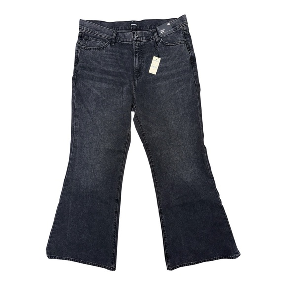 Express Black Flare Wide Leg Jeans for Effortless Style - Picture 1 of 6